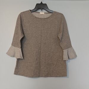 Occasionally Made Women's Polka Dot Blouse with Ruffled Sleeves